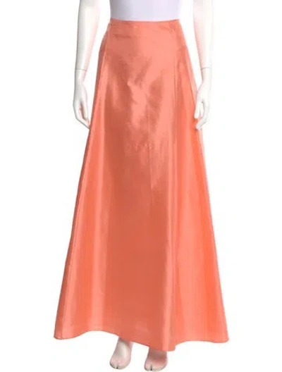 Pre-owned Staud Silk Long Skirt In Orange