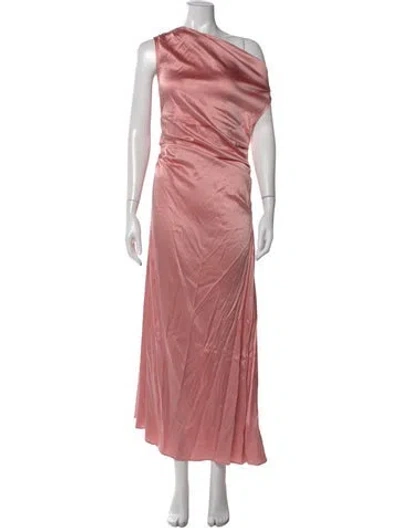 Pre-owned Staud Silk Midi Length Dress In Pink
