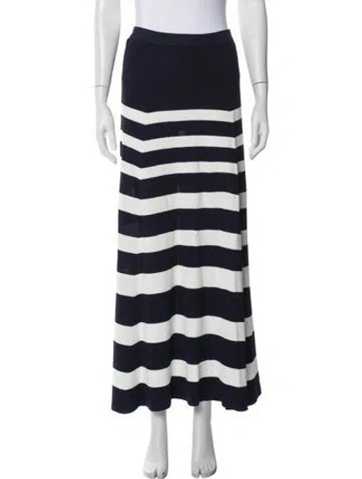 Pre-owned Staud Silk Midi Length Skirt In Blue