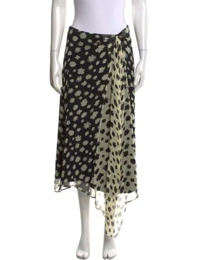 Pre-owned Staud Silk Midi Length Skirt In Multi