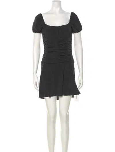 Pre-owned Staud Silk Mini Dress In Black