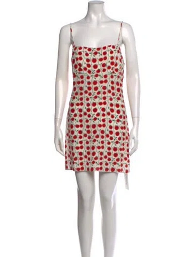 Pre-owned Staud Silk Mini Dress W/ Tags In Red