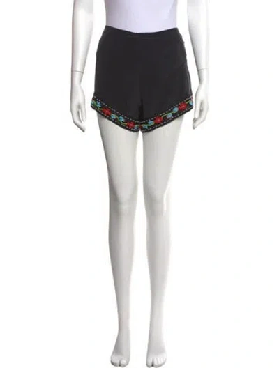 Pre-owned Staud Silk Mini Shorts In Black