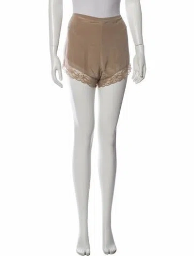 Pre-owned Staud Silk Mini Shorts In Brown