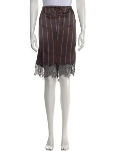 Pre-owned Staud Silk Mini Skirt In Brown