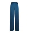 Staud Silk Stroll Trousers In Blue