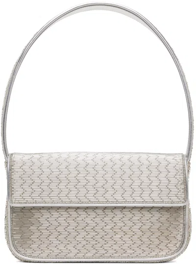 Staud Silver Tommy Beaded Bag In Silv Silver