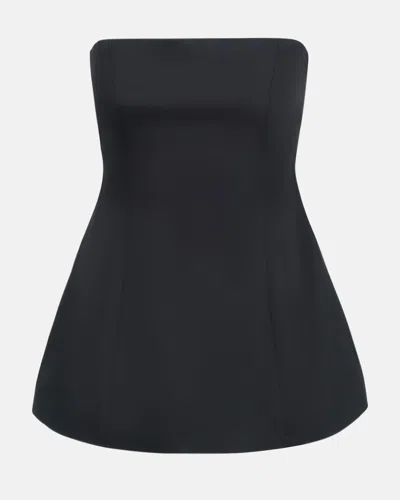 Staud Silvia Strapless Peplum Top In Black
