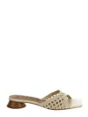 Staud Simone Cream Leather Crochet Heel In Cream