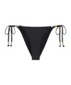 Staud Sisley Bead-embellished Bikini Briefs In Black