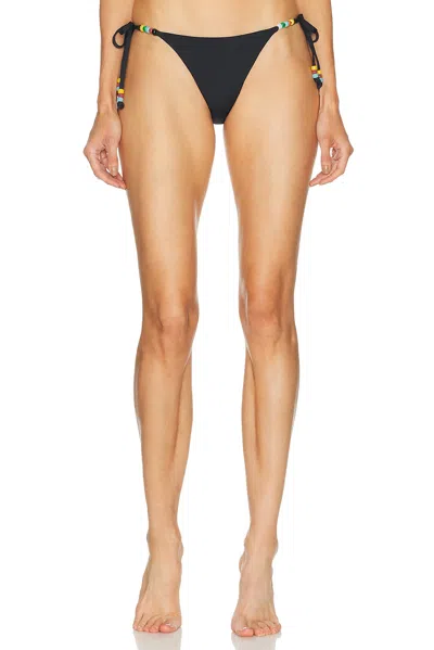 Staud Sisley Side Tie Bikini Bottom In Black