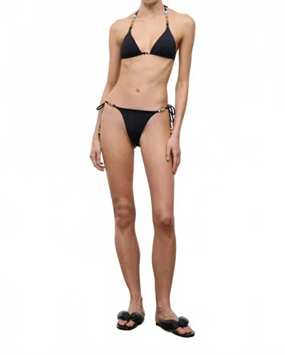 Staud Sisley Side Tie Bikini Bottom In Black
