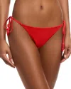 Staud Sisley Side Tie Bikini Bottom In Red