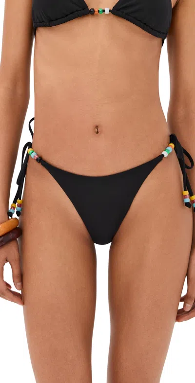 Staud Sisley Side Tie Bikini Bottoms Black