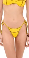Staud Sisley Side Tie Bikini Bottoms Sunshine In Yellow