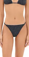 Staud Sisley String Bikini Bottoms Black Woodblock Ditsy Floral In Black Woodblock Ditsy Floral