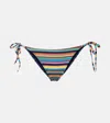Staud Sisley Striped Low-rise Bikini Bottom In Multi
