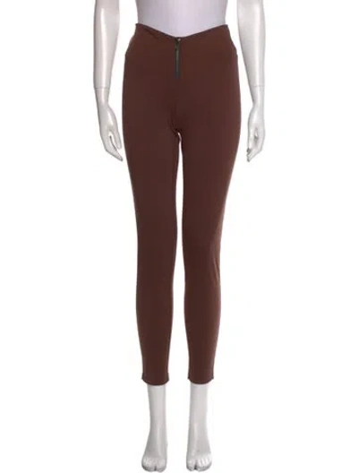Pre-owned Staud Skinny Leg Pants In Brown