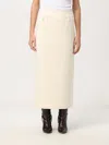 Staud Tailored Skirt With Slit And Pockets In White