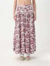 Staud Floral Mid-length Skirt In Burgunderrot