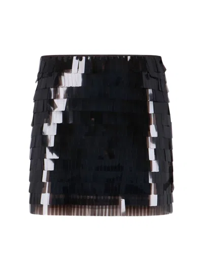 Staud Sequin Mini Skirt In Black