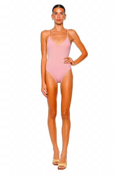 Staud Skya One Piece Swimsuit In Sweetheart Pink In Multi
