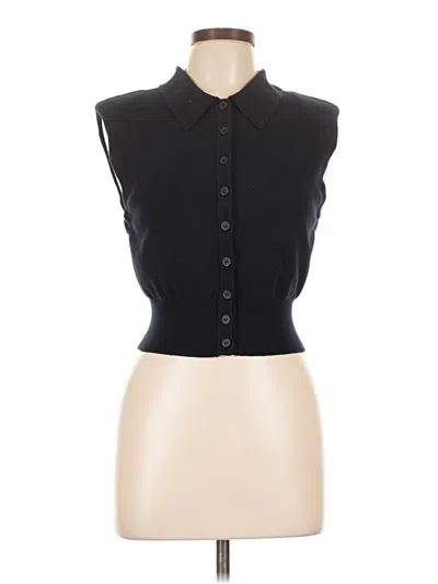 Pre-owned Staud Sleeveless Button Down Shirt In Black