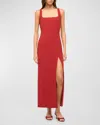 Staud Ankle Portrait Dress In Rouge In Rouge