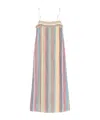 Staud Laura Linen Dress In Market Stripe In Multi