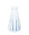 Staud Wylie Embellished Embroidered Cotton-blend Poplin Midi Dress In White