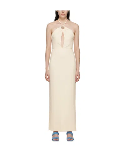 Staud Sleeveless Neck Dress In Nude