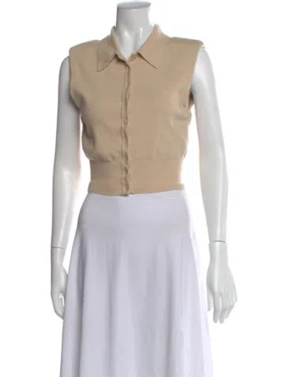 Pre-owned Staud Sleeveless Polo In Neutral