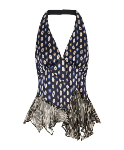 Staud Sleeveless Silk Top In Black