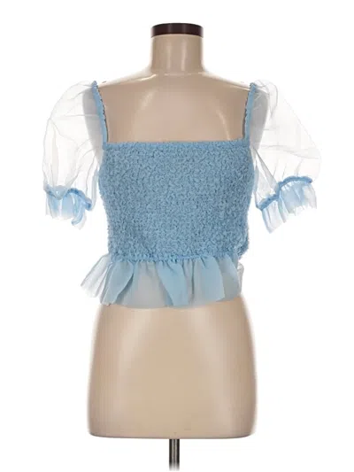 Pre-owned Staud Sleeveless Top Blue Strapless Neckline Tops