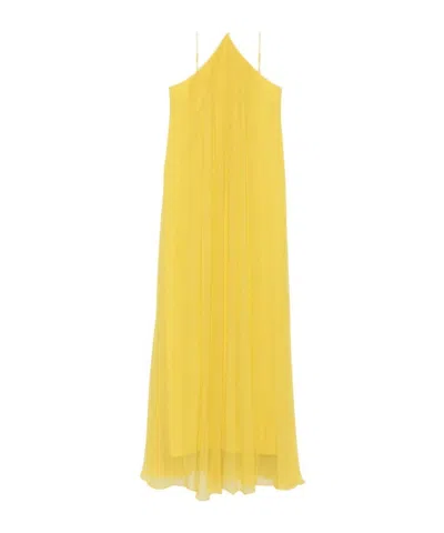 Staud Slip Dress In Yellow