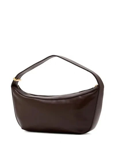 Staud Small Folded Leather Bag In Brown