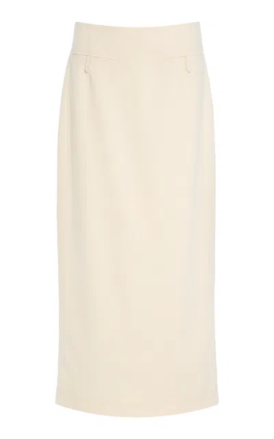 Staud Smith Crepe Maxi Skirt In White
