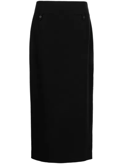 Staud High-waisted Midi Skirt In Black