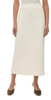 Staud Smith Tailored Midi Column Skirt In Ecru