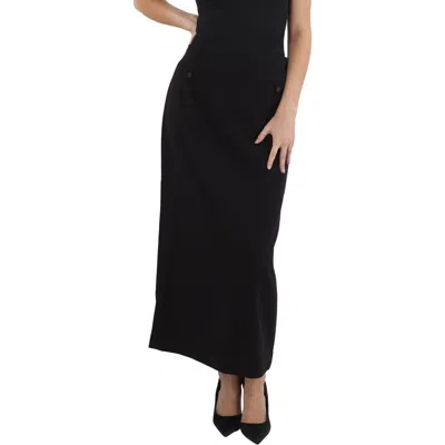 Staud Smith Womens Solid Polyester Maxi Skirt In Black