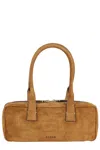 Staud Smooth Leather Shoulder Bag With Double Handles In Brown