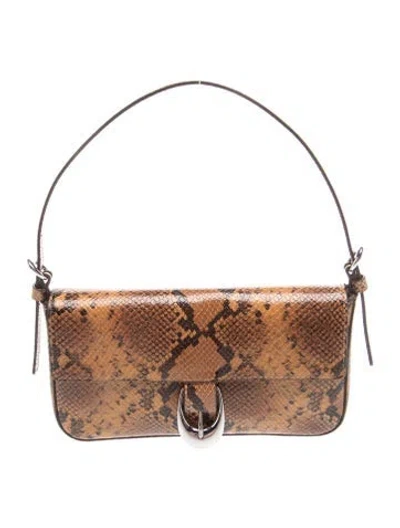 Pre-owned Staud Snakeskin Shoulder Bag In Brown