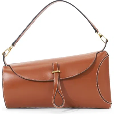 Staud Sofya Leather Shoulder Bag In Brown