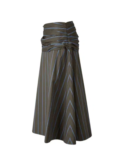 Staud Sol Striped Skirt In Black