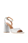 Staud Solange Block Heel Sandal In Silver
