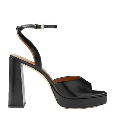 Staud Solange Leather Platform Sandals In Black