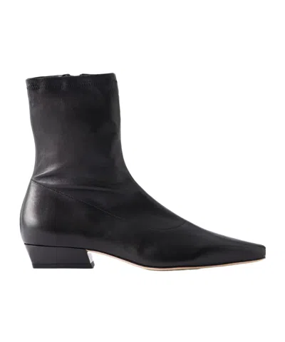 Staud Wally Leather Ankle Boots In Black