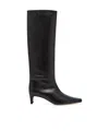 Staud Solid Leather Knee-high Boots In Black