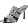 Staud Sonny Womens Rhinestone Slip On Heels In Black