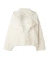 Staud Soprano Oversized Plush Jacket In White